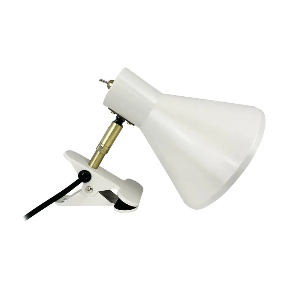 Dyberg Larsen Sleep klemmelampe, kitthvit, Ø 15 cm, stål Best