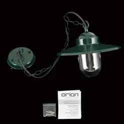ORION Edward utendørs pendellampe, grønn, Ø 27,5 cm, aluminium/glass Best
