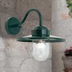 ORION Edward utendørs vegglampe i mørkegrønn vintage-stil| Vegglamper Utendørs