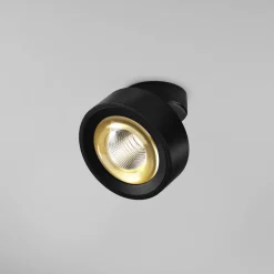 Egger Licht EGG DLS LED-spot Clippo Optic, svart/gull, Ø 12 cm, DTW Outlet