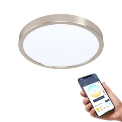 EGLO connect Fueva-Z taklampe, Ø 28,5 cm i nikkel| Smarthus Belysning