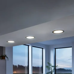 EGLO connect LED innfellingslampe Fueva-C, Ø 22,5 cm, nikkel Discount