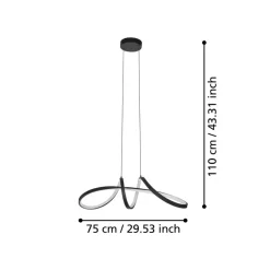 EGLO connect LED-hengelampe Calarossa-Z, svart, aluminium| Smarthus Belysning