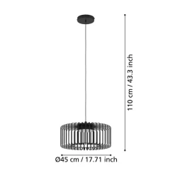 EGLO connect LED-hengelampe Ginestrone-Z, 1 lyskilde, svart Discount