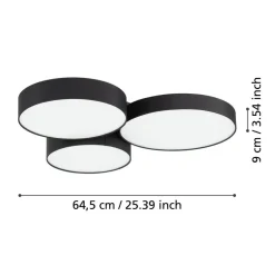 EGLO connect Smart LED-taklampe Barbano-Z, svart| Smarthus Belysning