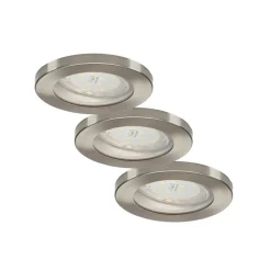 ELC Delfan LED-innfellingslampe til bad 3 stk sølv Discount
