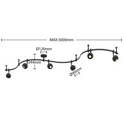 ELC Delila skinnesystem, rundt, sandsort| Skinnesystem