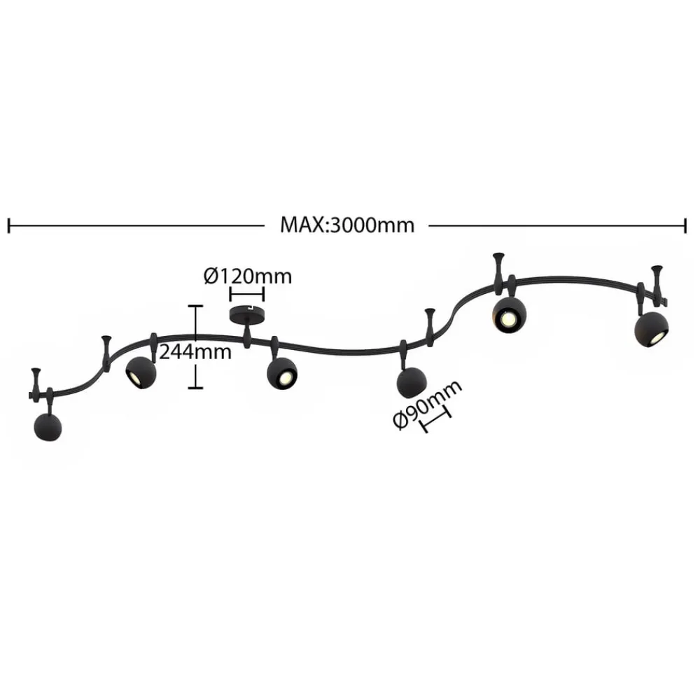 ELC Delila skinnesystem, rundt, sandsort| Skinnesystem