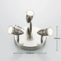 ELC Kalean downlight, nikkel, 3 lyskilder| Design- Og Hotellbelysning|Led-Innendørs