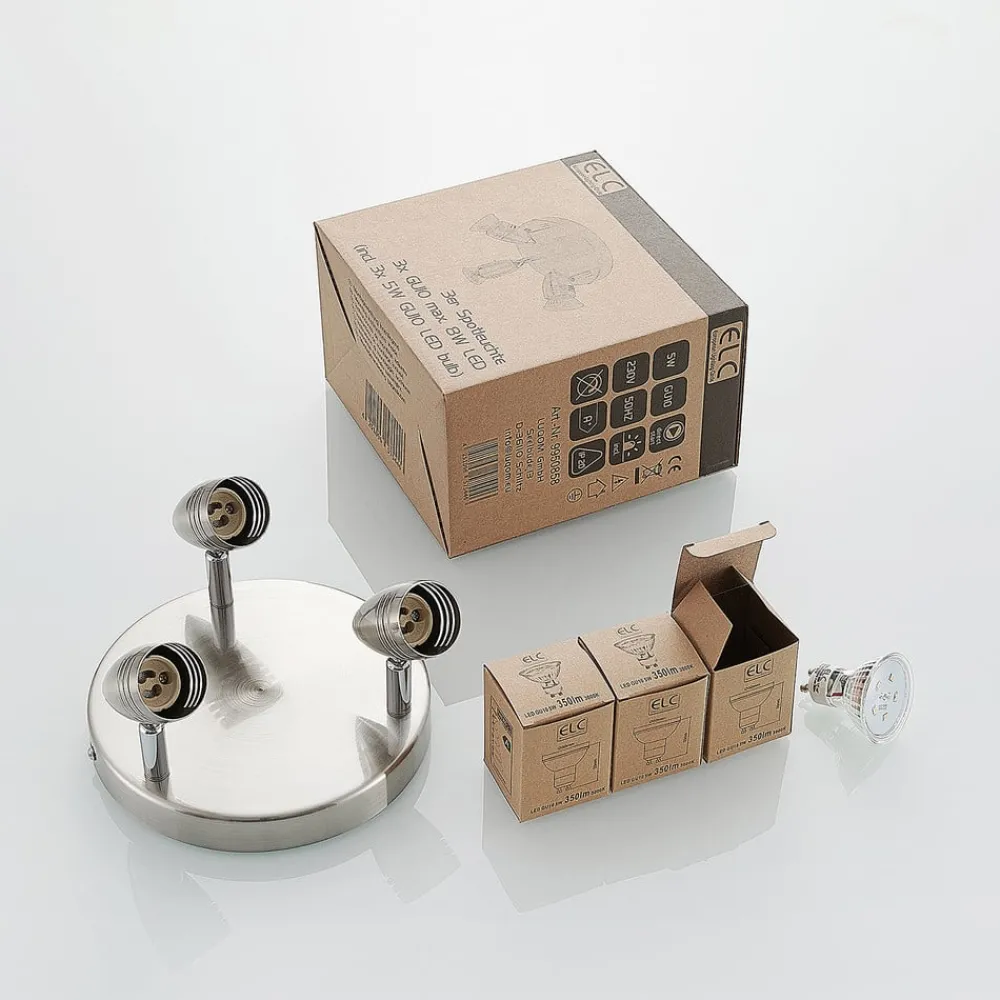 ELC Kalean downlight, nikkel, 3 lyskilder| Design- Og Hotellbelysning|Led-Innendørs