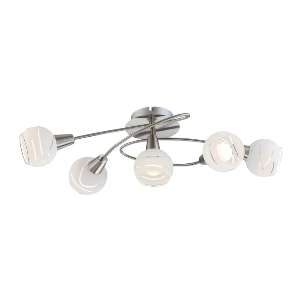 Globo Elliott taklampe, lengde 62 cm, matt nikkel, metall/glass| Taklamper