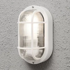 Konstsmide Elmas utendørs vegglampe oval, hvit| Vegglamper Utendørs