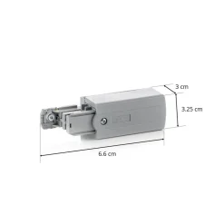 GLOBAL Endetilkobling høyre for strømskinne Noa grå| Skinnesystem