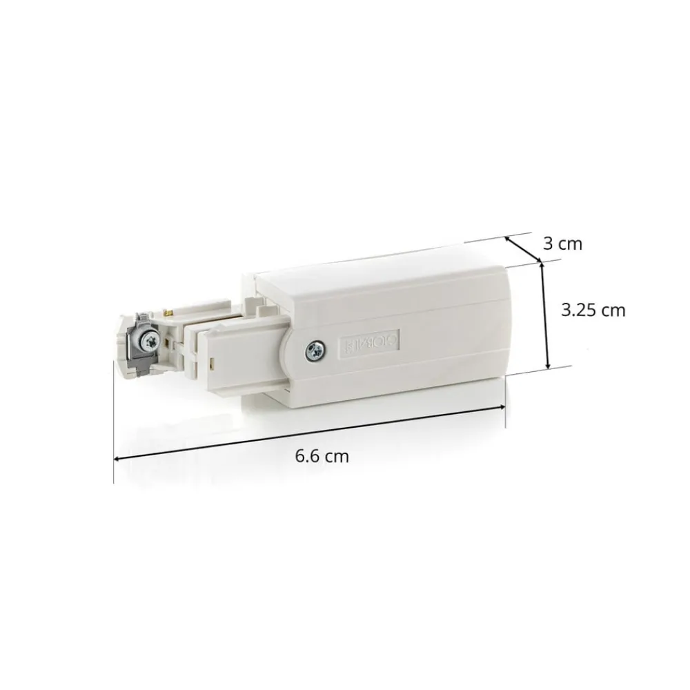 GLOBAL Endetilkobling høyre for strømskinne Noa hvit Sale