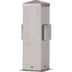 G & L Handels GmbH Energisøyle 400166 i stål med 2 stikkontakter| Strømsøyler|Tilbehør