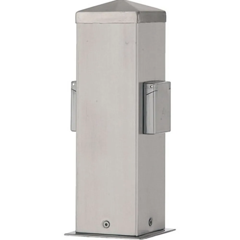 G & L Handels GmbH Energisøyle 400166 i stål med 2 stikkontakter| Strømsøyler|Tilbehør