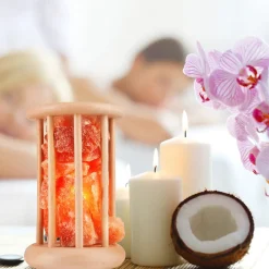 Envostar Harmony-saltlampe med lyst trebur| Bordlamper