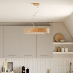 Envostar hengelampe Kerio, Ø 47 cm, eik Hot