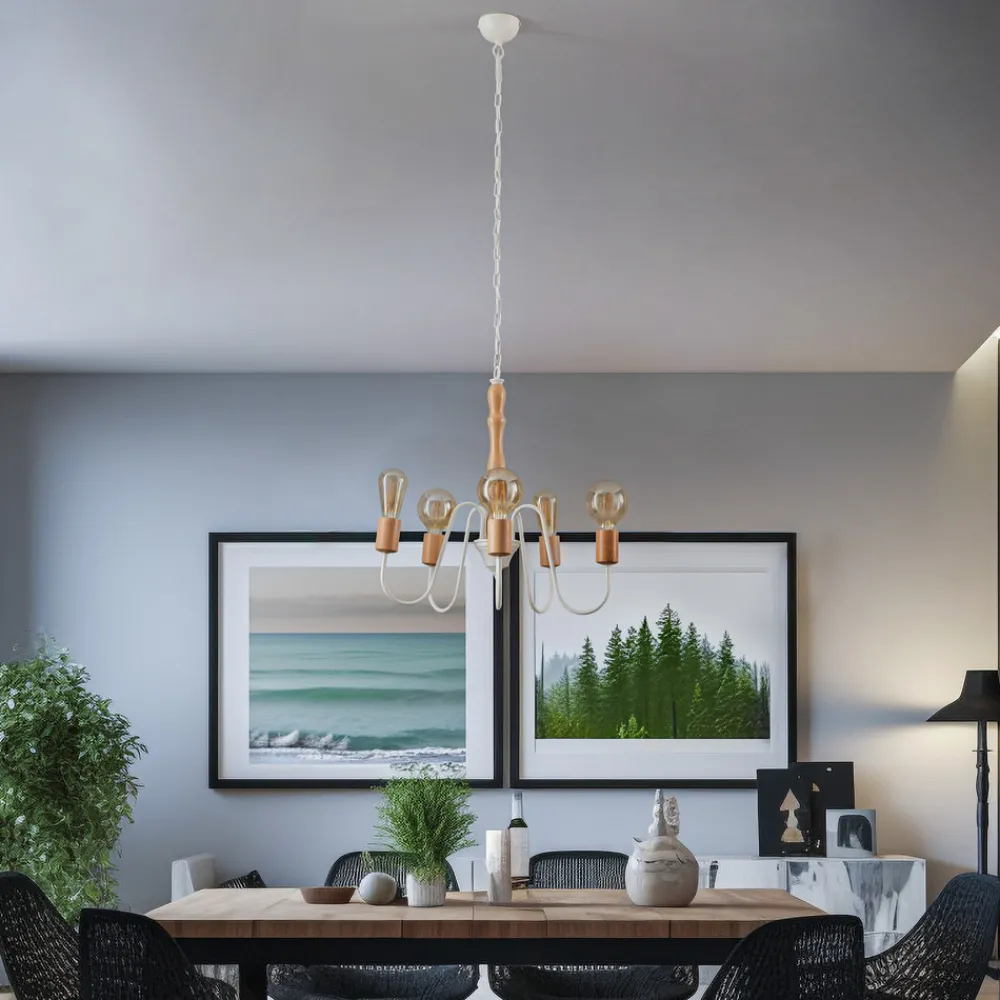 Envostar Joiy lysekrone, 5 lyskilder, hvit New