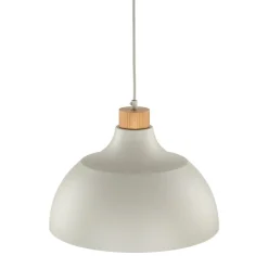 Envostar pendellampe Kaitt, detaljer i tre, Ø 34 cm, beige| Pendellamper