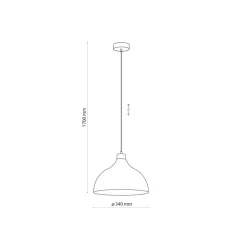 Envostar pendellampe Kaitt, detaljer i tre, Ø 34 cm, mursteinsrød