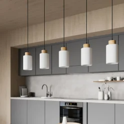 Envostar Talia pendellampe, eik/hvit, 5fl Sale