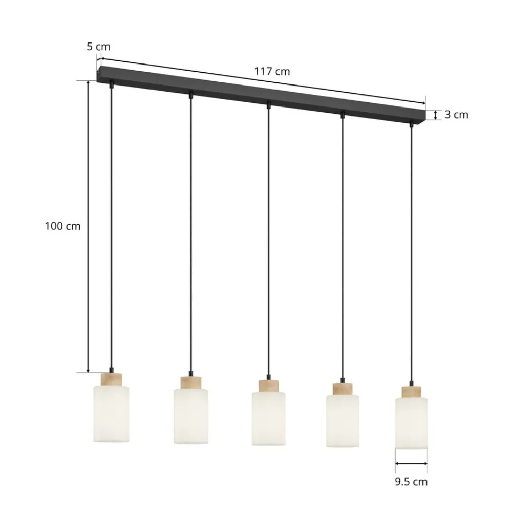 Envostar Talia pendellampe, eik/hvit, 5fl Sale