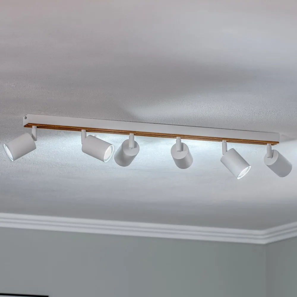 Envostar Tino Downlight 6 lyskilder hvit/tre| Taklamper|Spotter I Tak