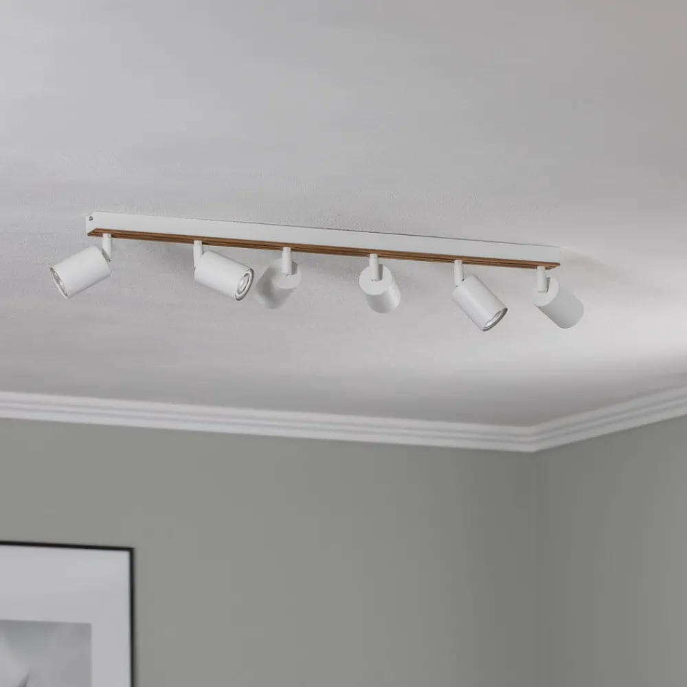 Envostar Tino Downlight 6 lyskilder hvit/tre| Taklamper|Spotter I Tak