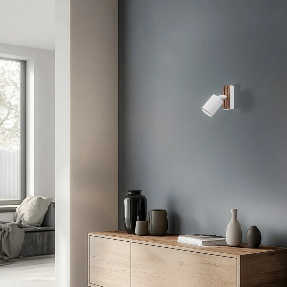 Envostar Tino veggspot 1 lyskilde hvit/tre| Spotter I Tak