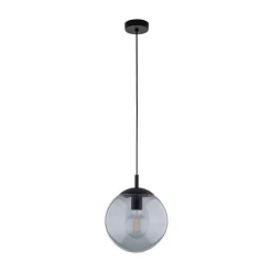 TK Lighting Esme hengelampe, Ø 25 cm, røykgrå, glass, globe, E27| Pendellamper