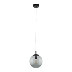 TK Lighting Esme hengelampe, Ø 30 cm, røykgrå, glass, kuppel, E27| Pendellamper