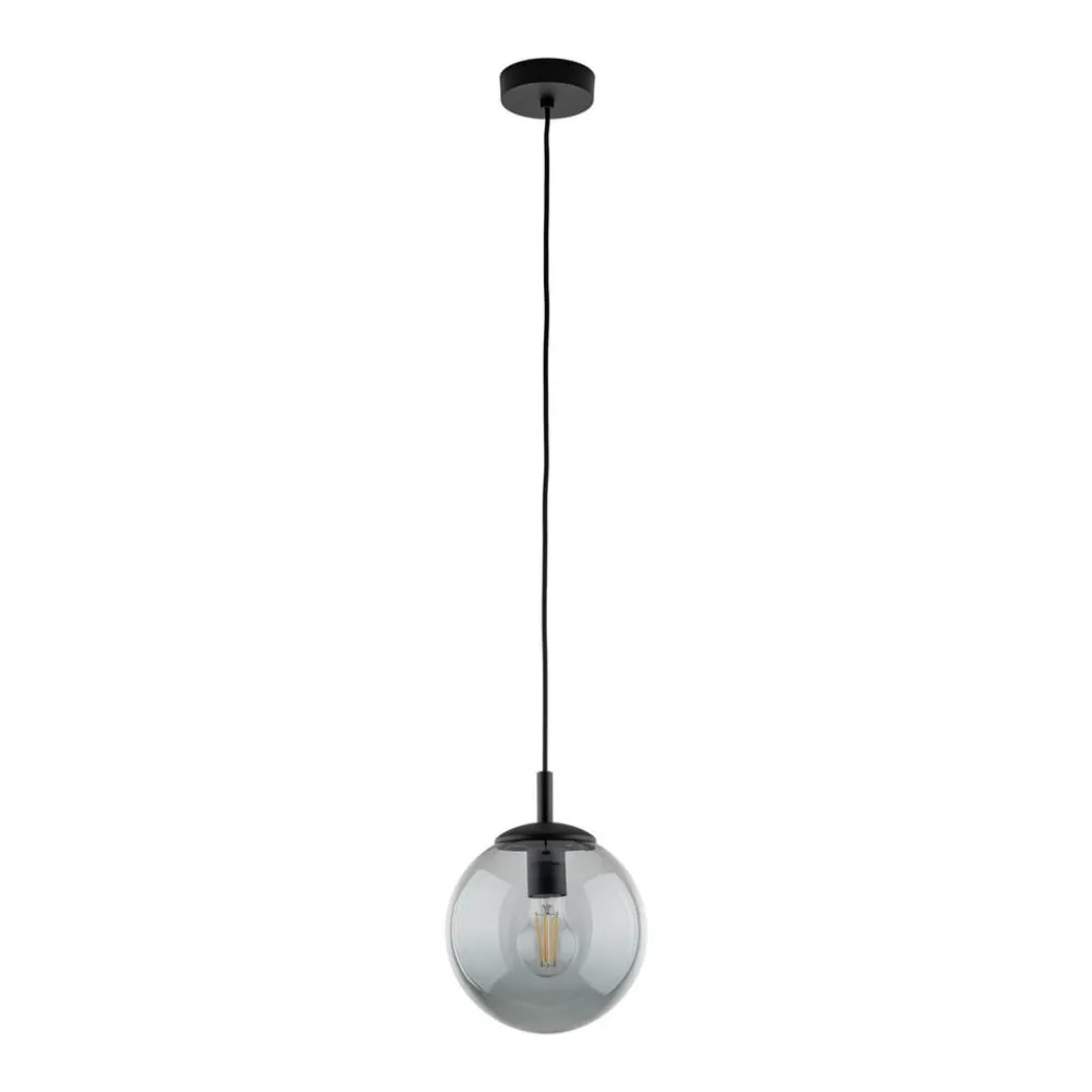 TK Lighting Esme hengelampe, Ø 30 cm, røykgrå, glass, kuppel, E27| Pendellamper