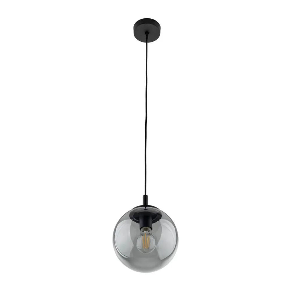 TK Lighting Esme hengelampe, Ø 30 cm, røykgrå, glass, kuppel, E27| Pendellamper