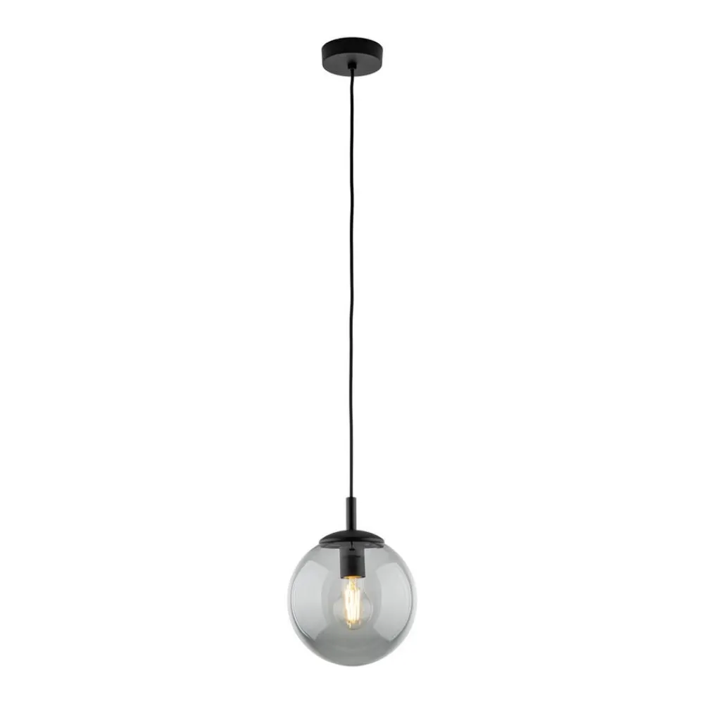 TK Lighting Esme hengelampe, Ø 30 cm, røykgrå, glass, kuppel, E27| Pendellamper