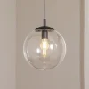 TK Lighting Esme hengelampe, Ø 30 cm, transparent, glass, globus, E27 Sale