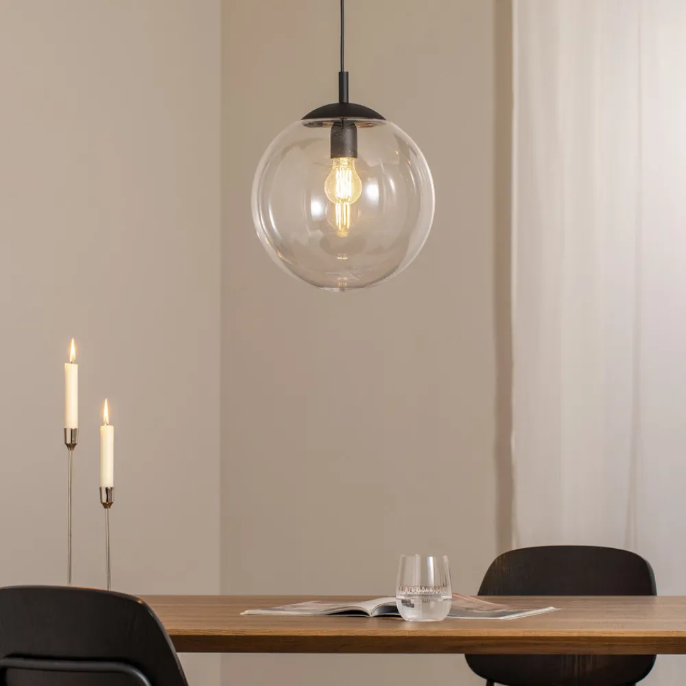TK Lighting Esme hengelampe, Ø 30 cm, transparent, glass, globus, E27 Sale