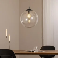 TK Lighting Esme hengelampe, Ø 35 cm, transparent, glass, globe, E27 Sale