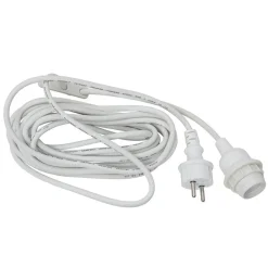 STAR TRADING E27-sokkel med Ute-kabel, 5 m, hvit| Elektromateriell|Tilbehør