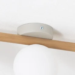 TK Lighting Estera taklampe, opalt glass, tre, 3 lyskilder| Taklamper