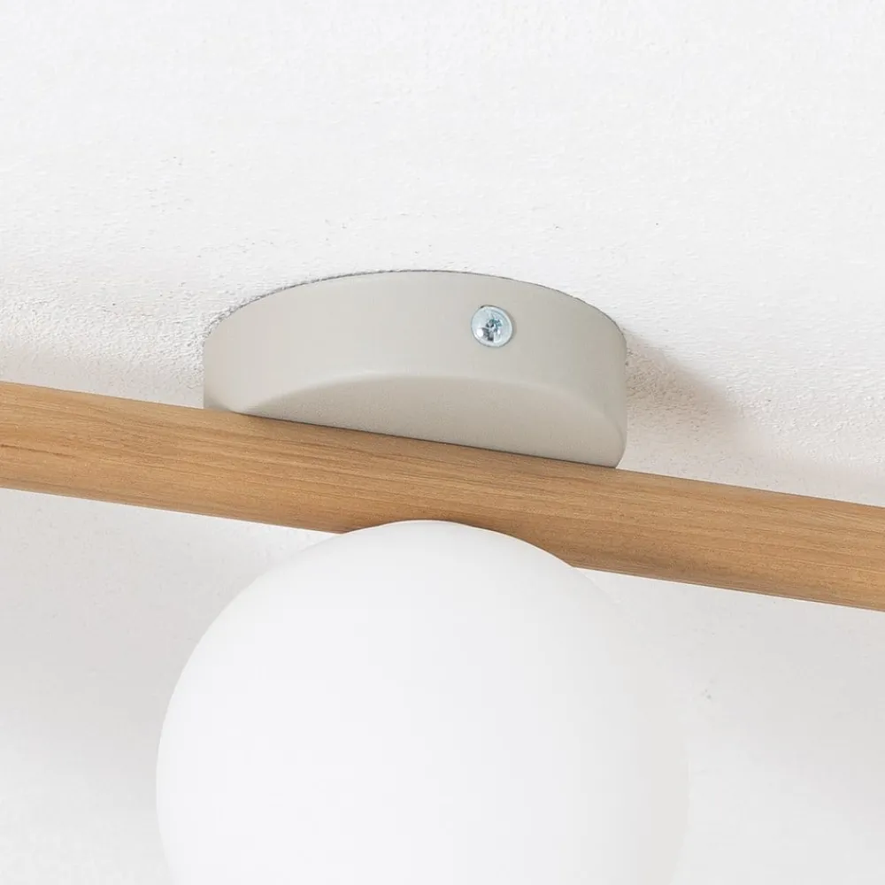 TK Lighting Estera taklampe, opalt glass, tre, 3 lyskilder| Taklamper