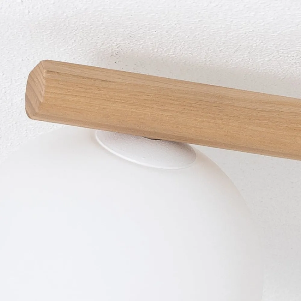 TK Lighting Estera taklampe, opalt glass, tre, 3 lyskilder| Taklamper