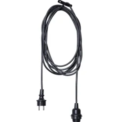 STAR TRADING E27-stikkontakt med Ute-kabel, 2,5 m, svart| Elektromateriell|Tilbehør