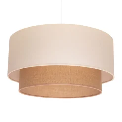 Euluna Boho pendellampe, beige, tekstil, Ø 45 cm Online