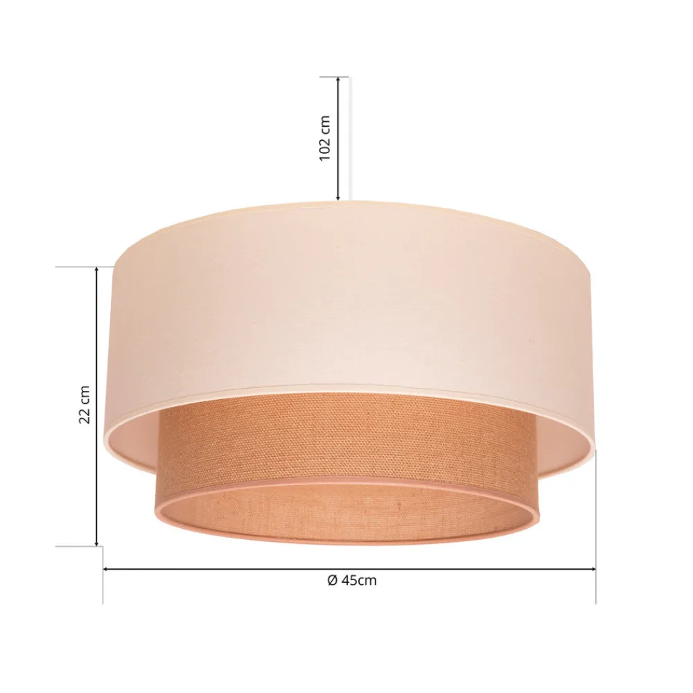 Euluna Boho pendellampe, beige, tekstil, Ø 45 cm Online