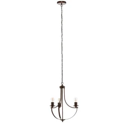 Euluna Gina lysekrone i brun, 3 lyskilder| Lysekroner