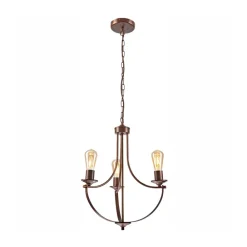 Euluna Gina lysekrone i brun, 3 lyskilder| Lysekroner