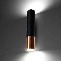 Euluna Thalassa vegglampe 2 lyskilder GU10 svart/kobber Hot