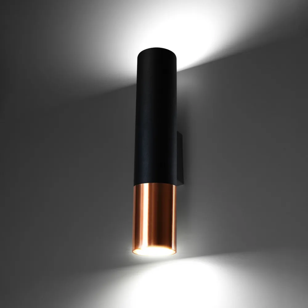 Euluna Thalassa vegglampe 2 lyskilder GU10 svart/kobber Hot