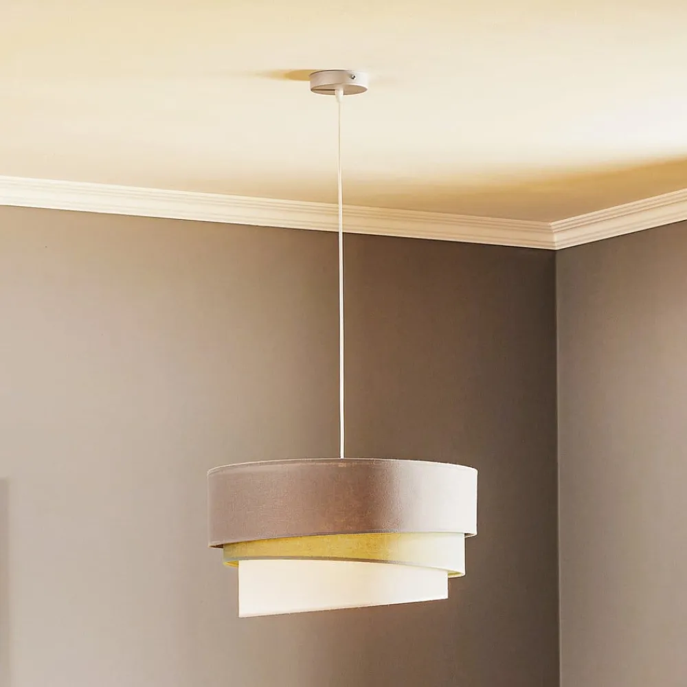 Duolla Euluna Trio hengelampe beige/akvamarin/écru Ø45cm| Pendellamper